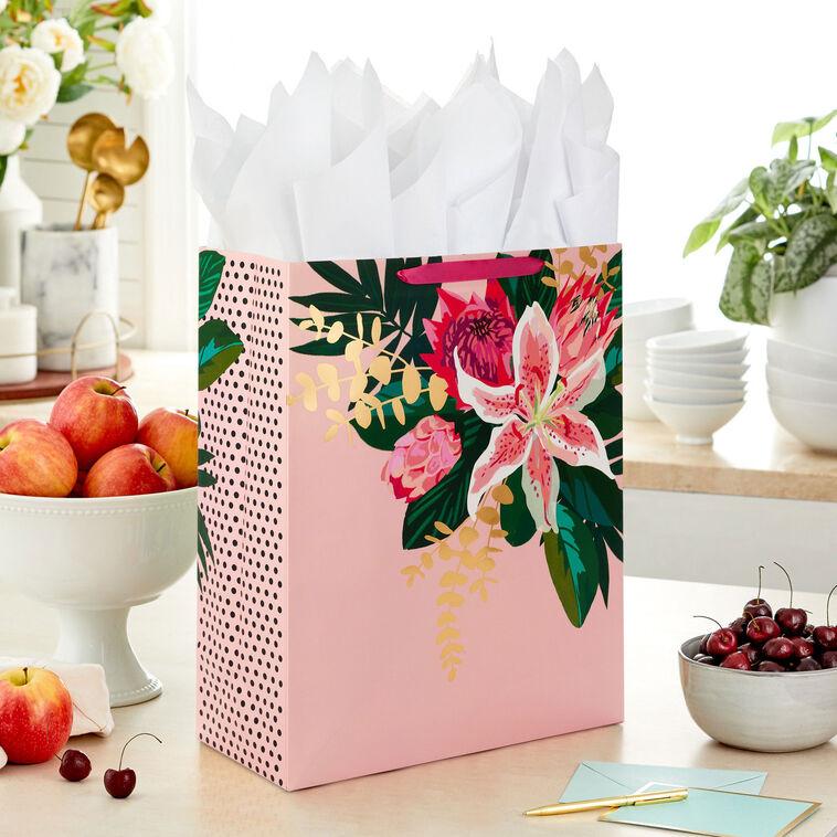 Hallmark 15.5" Pink Lily Extra-Large Gift Bag