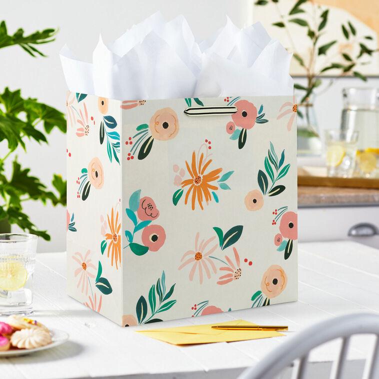 Hallmark 15" Dainty Floral Extra-Deep Gift Bag