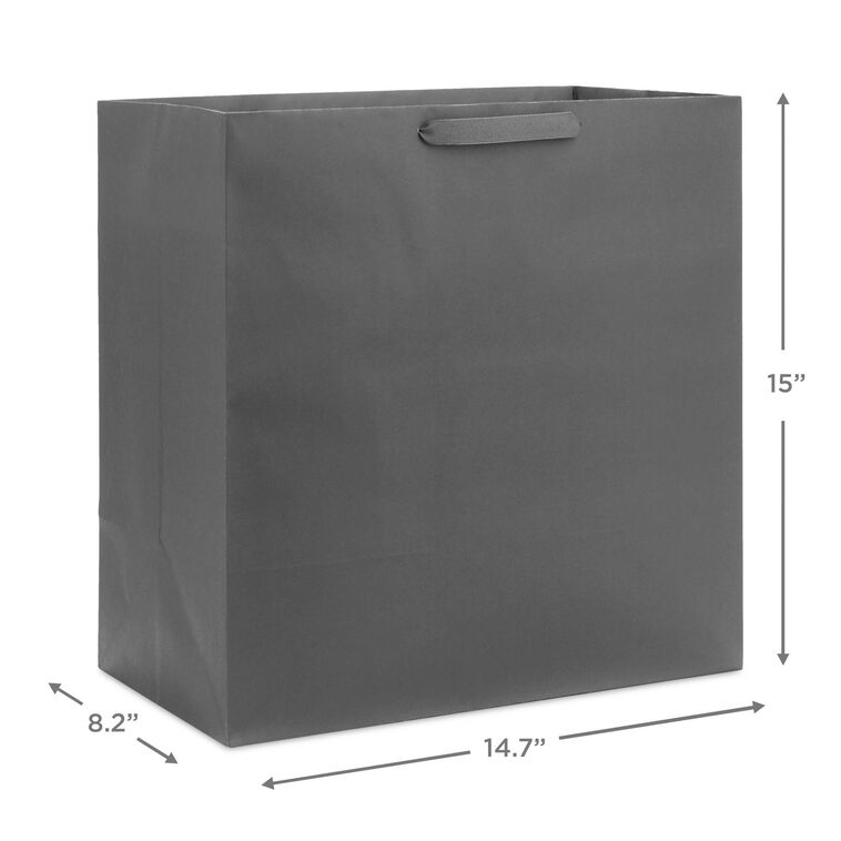 Hallmark 15" Gray Extra-Deep Gift Bag