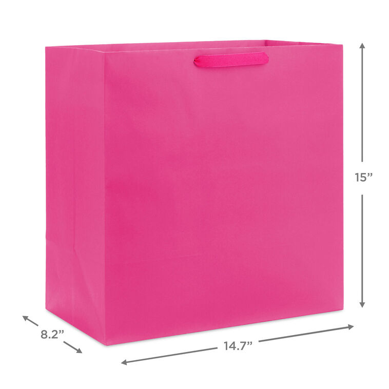 Hallmark 15" Hot Pink Extra-Deep Gift Bag