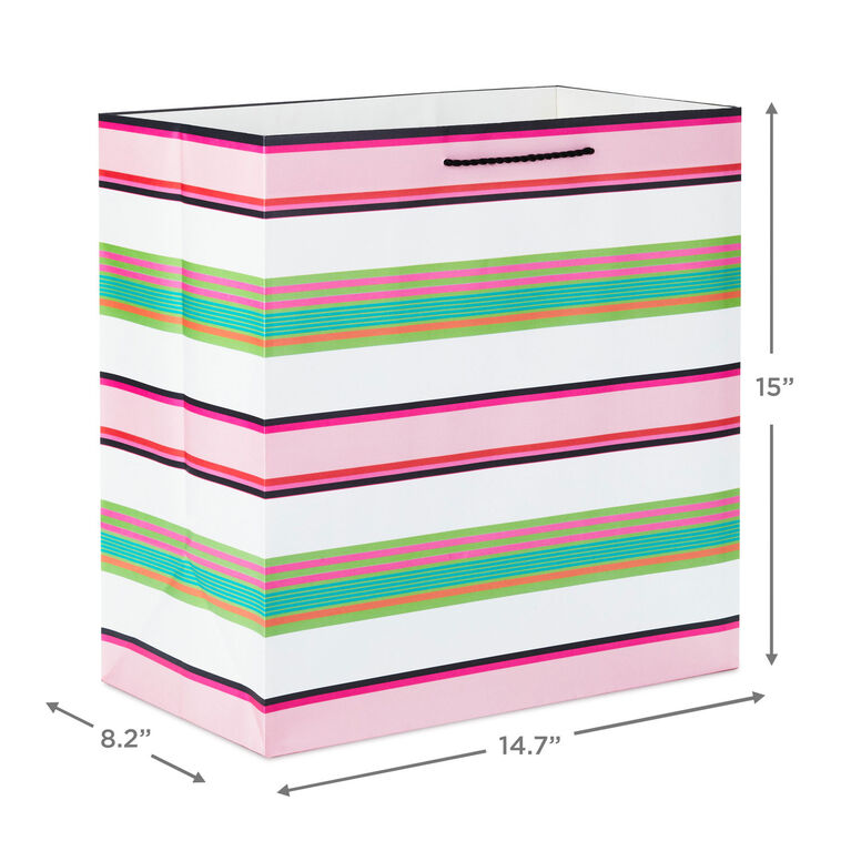 Hallmark 15" Modern Stripes Extra-Deep Gift Bag
