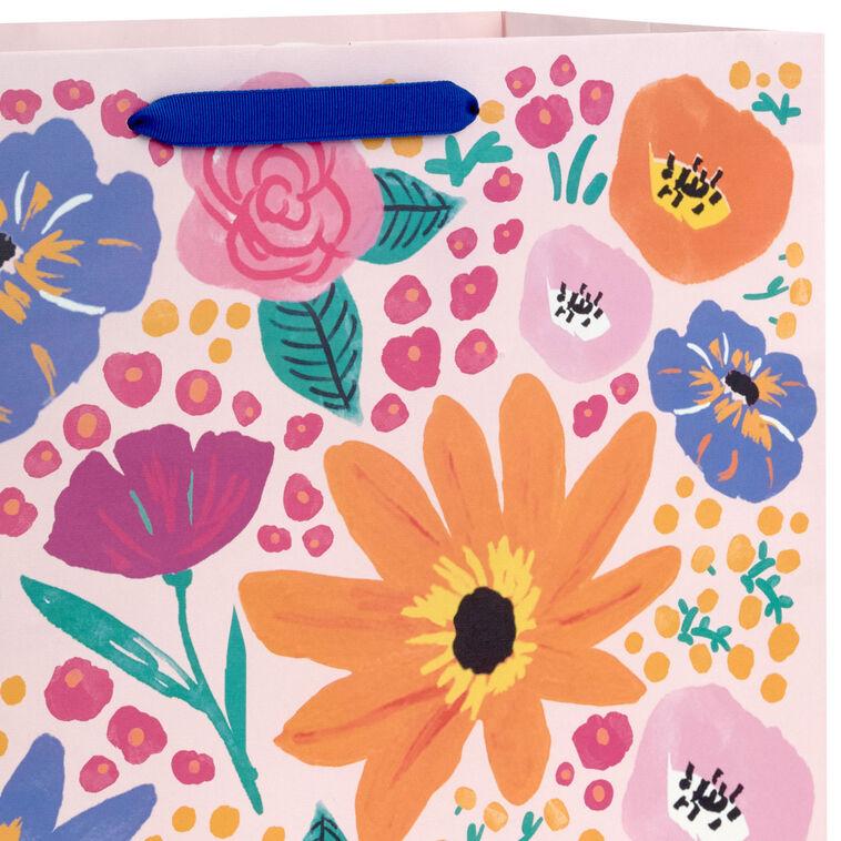 Hallmark 15" Pink Garden Floral Extra-Deep Gift Bag