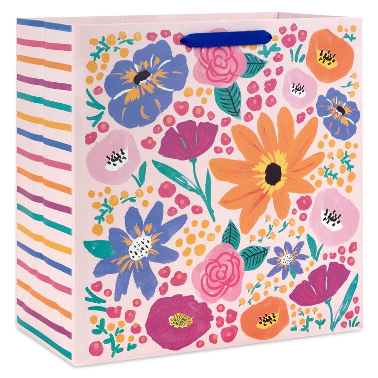 hallmark 15" Pink Garden Floral Extra-Deep Gift Bag