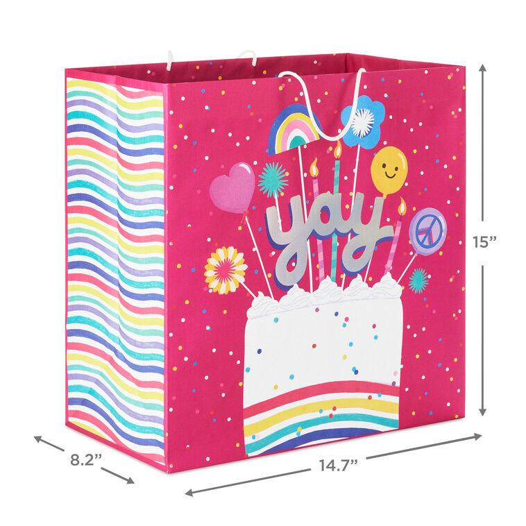 Hallmark 15" Yay Cake Extra-Deep Birthday Gift Bag