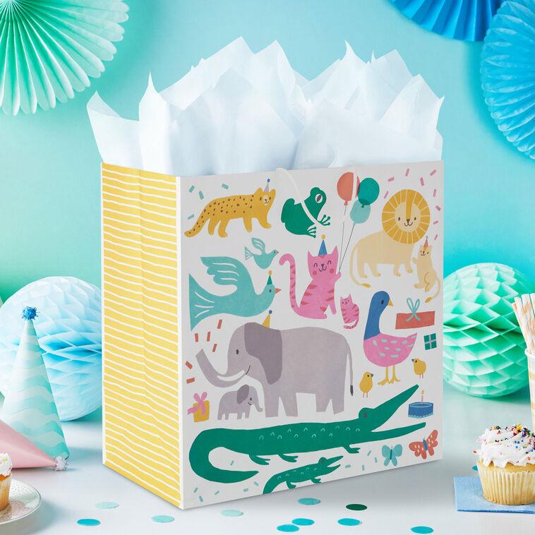 Hallmark 15" Zoo Animals Extra-Deep Gift Bag