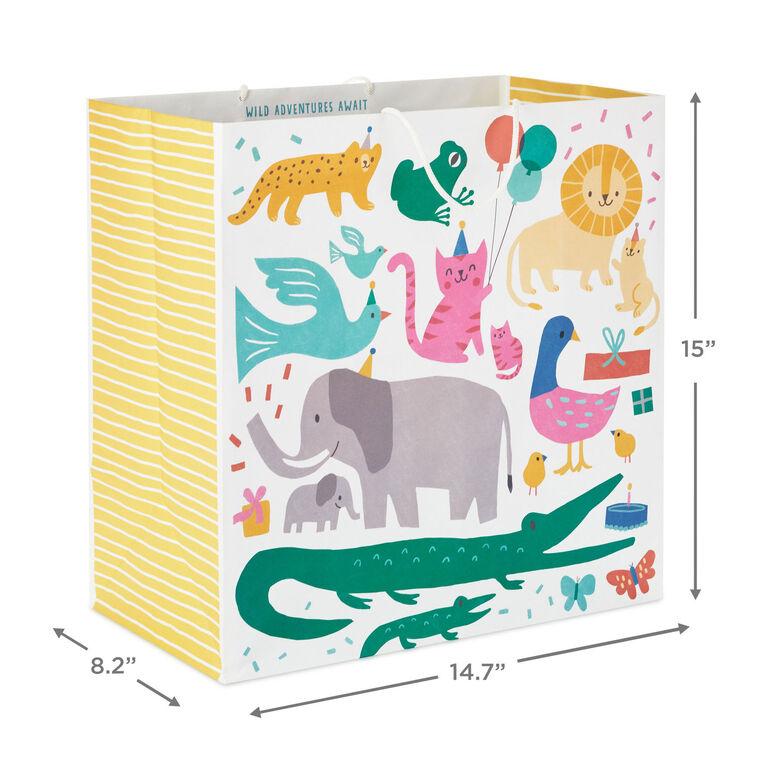 Hallmark 15" Zoo Animals Extra-Deep Gift Bag