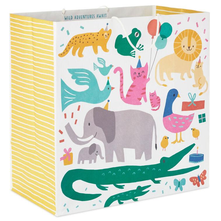 hallmark 15" Zoo Animals Extra-Deep Gift Bag
