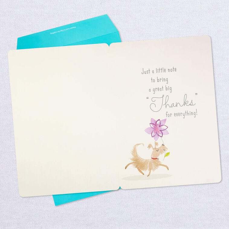 Hallmark 16" Dog With Flowers Jumbo Thank-You Card