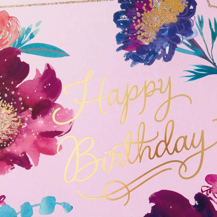 Hallmark 16" Purple Flowers Jumbo Birthday Card