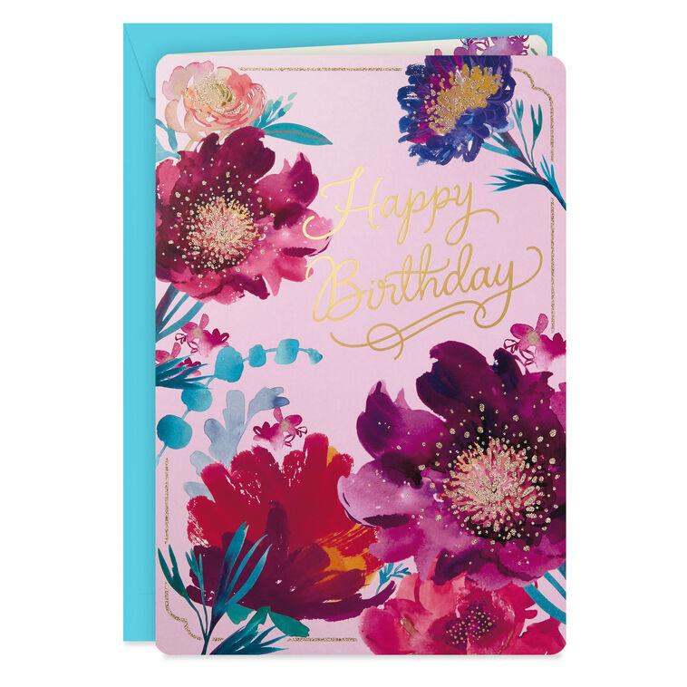 hallmark 16" Purple Flowers Jumbo Birthday Card