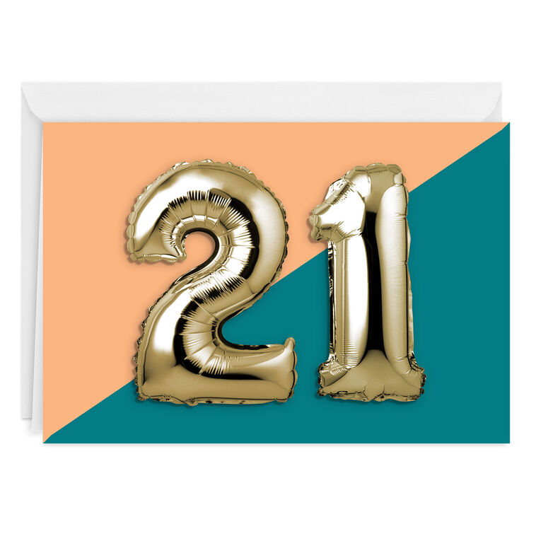 hallmark 21st Balloons Custom Birthday Card