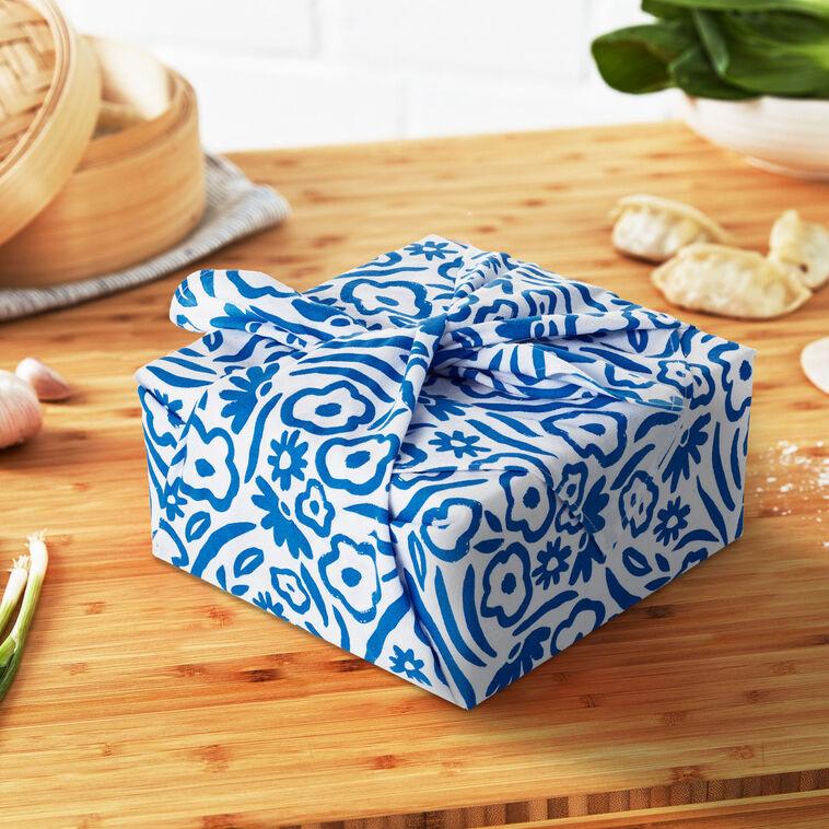 Hallmark 26" Blue Floral Fabric Gift Wrap