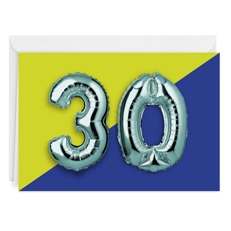 hallmark 30th Balloons Custom Card