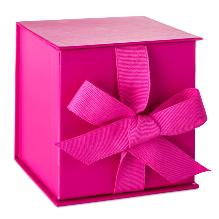 hallmark 4.2" Solid Hot Pink Small Square Gift Box