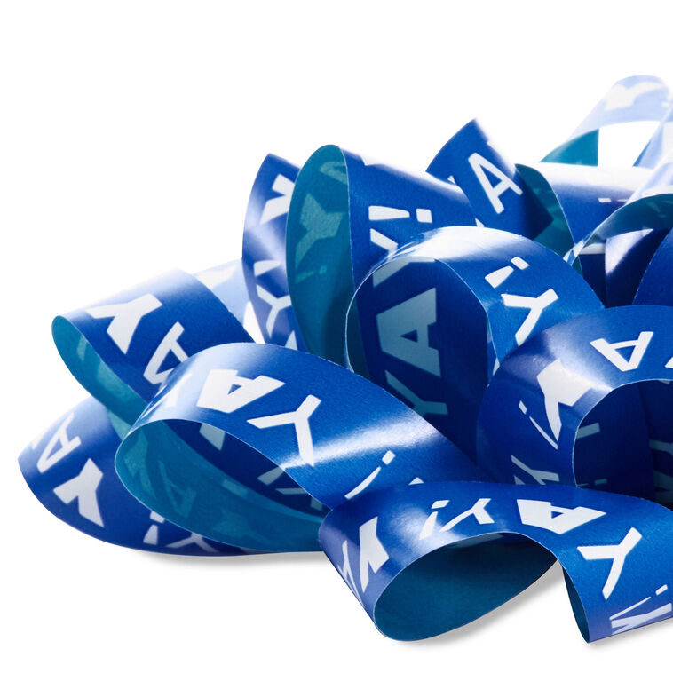 Hallmark 4.6" Blue "Yay "/Aqua Recyclable Gift Bow