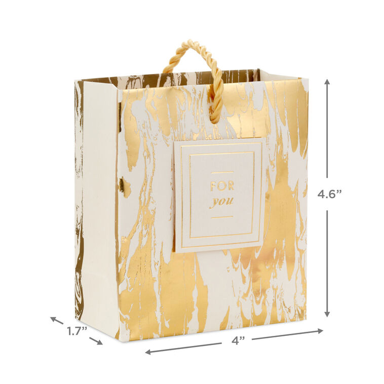Hallmark 4.6" Gold Moiré Gift Card Holder Mini Bag