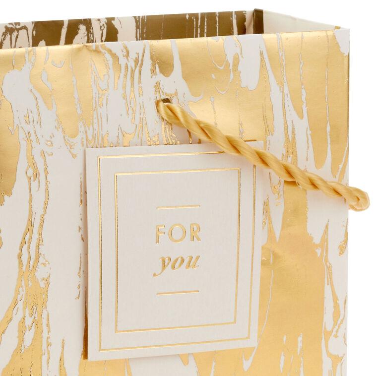 Hallmark 4.6" Gold Moiré Gift Card Holder Mini Bag