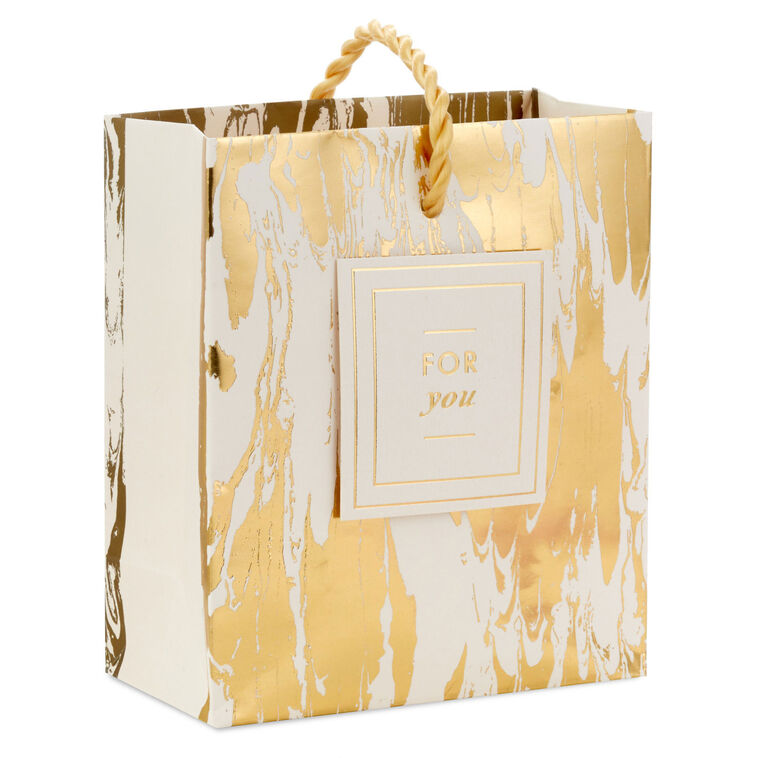 hallmark 4.6" Gold Moiré Gift Card Holder Mini Bag