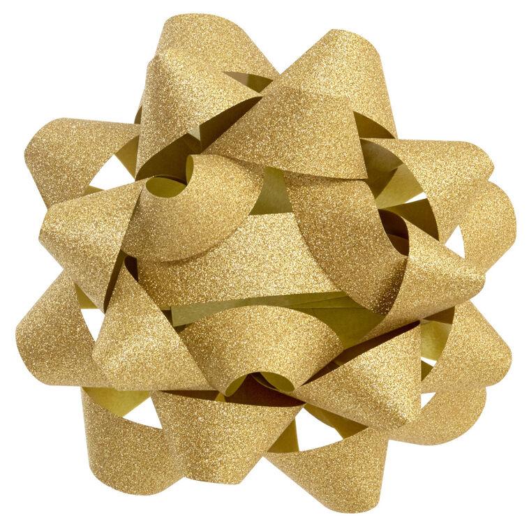 hallmark 4.6" Sparkling Gold Gift Bow