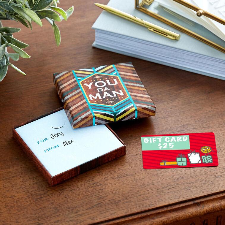 Hallmark 4" You Da Man Gift Card Holder Box