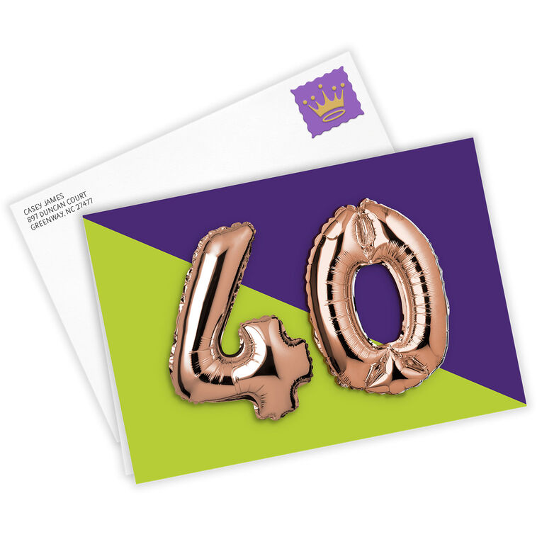 Hallmark 40th Balloons Custom Card