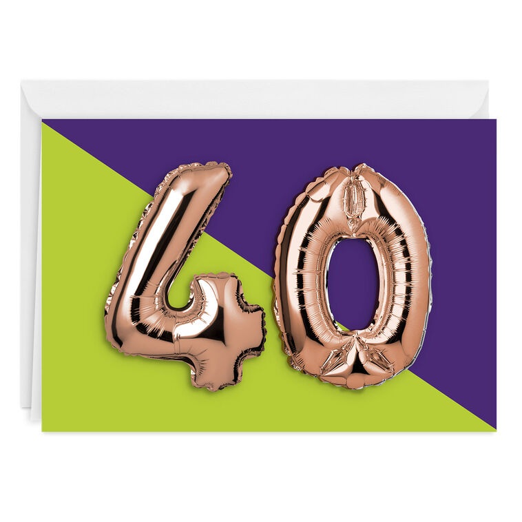 hallmark 40th Balloons Custom Card