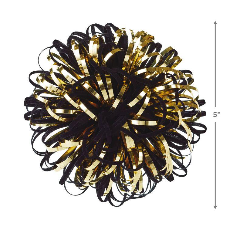 Hallmark 5" Black And Gold Looped Pom-Pom Gift Bow