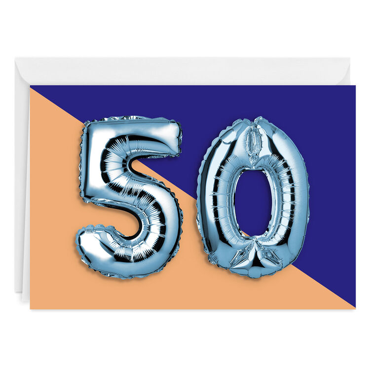 hallmark 50th Balloons Custom Card
