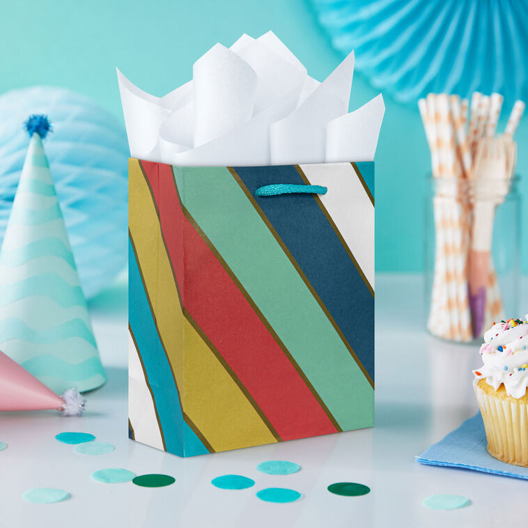 Hallmark 6.5" Bold Diagonal Stripe Small Gift Bag