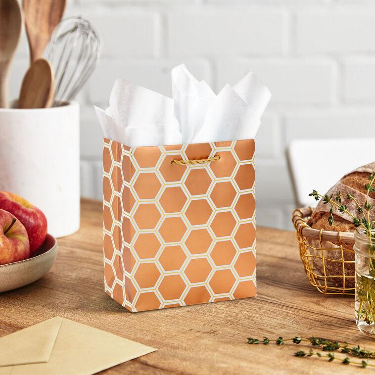 Hallmark 6.5" Copper Hexagons Small Gift Bag