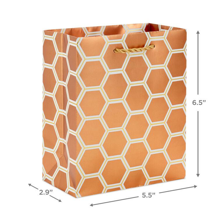 Hallmark 6.5" Copper Hexagons Small Gift Bag