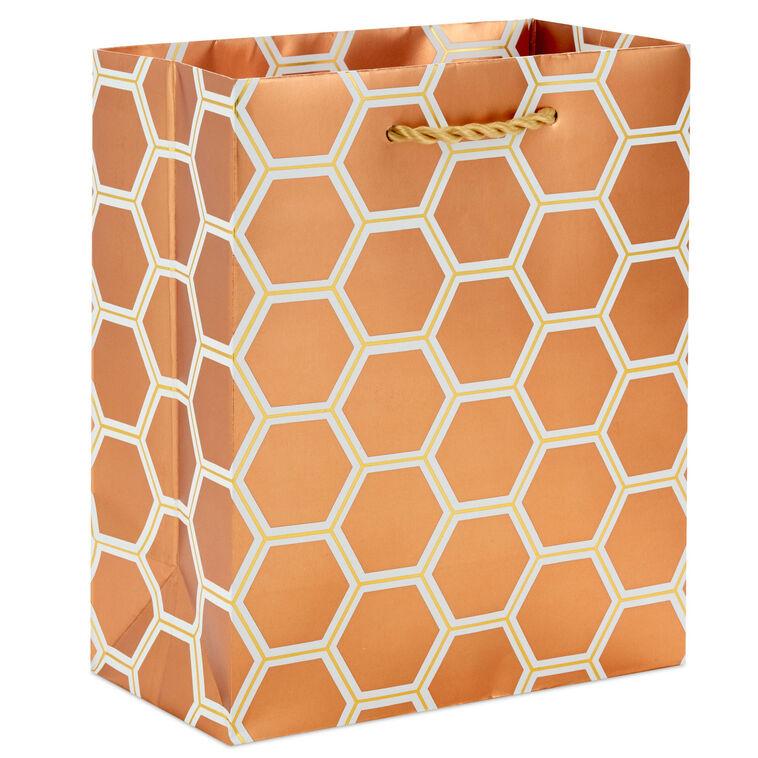 hallmark 6.5" Copper Hexagons Small Gift Bag