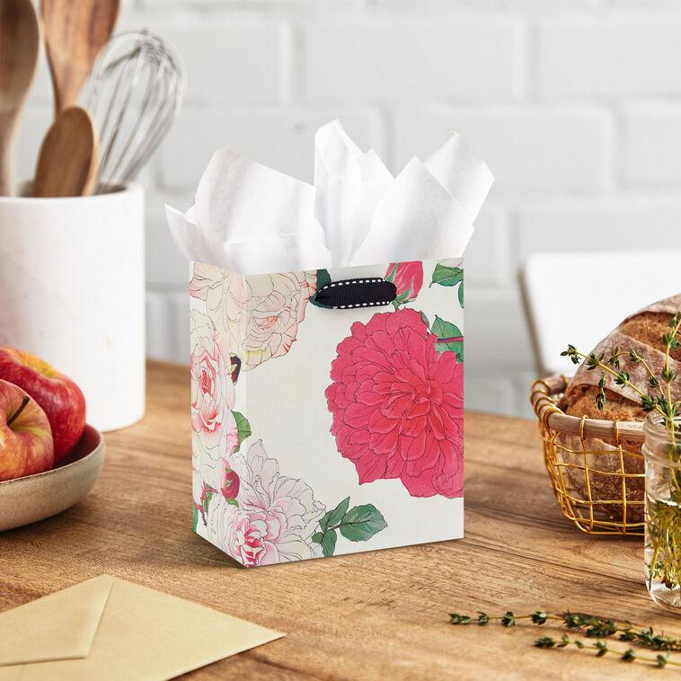 Hallmark 6.5" Illustrated Roses Small Gift Bag