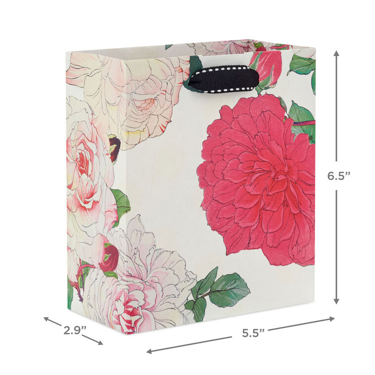 Hallmark 6.5" Illustrated Roses Small Gift Bag
