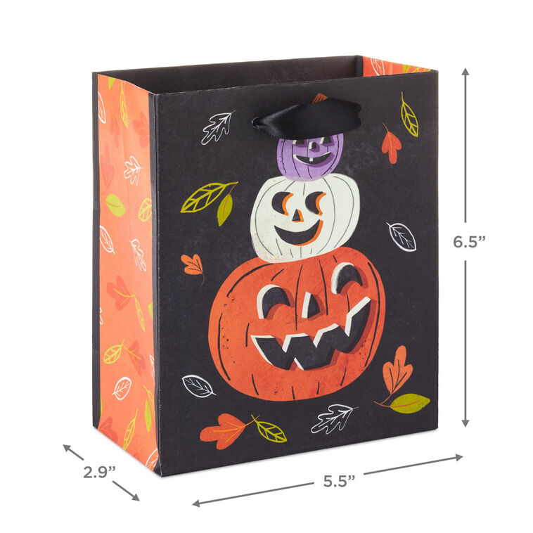 Hallmark 6.5" Pumpkin Trio Small Halloween Gift Bag