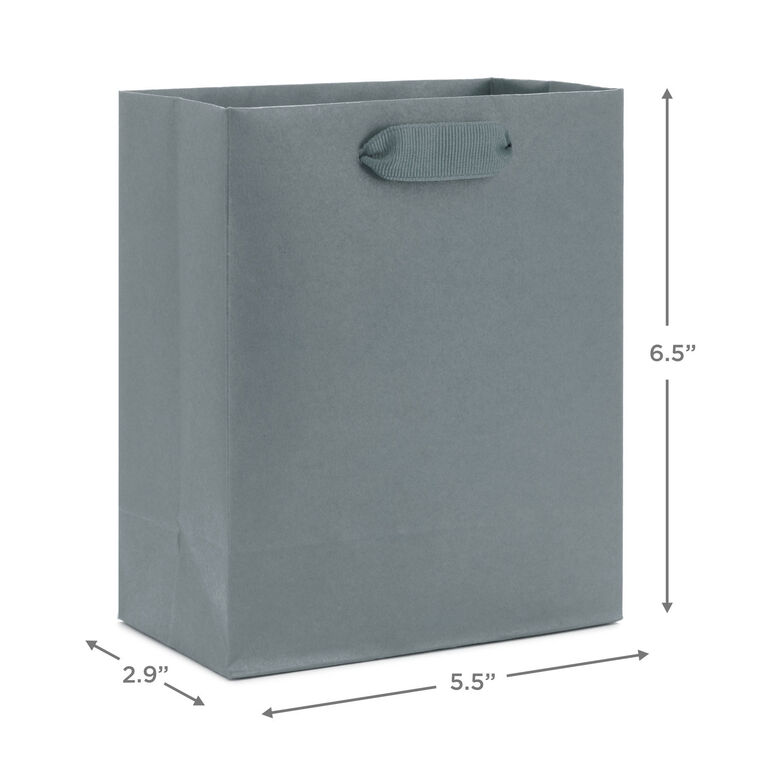 Hallmark 6.5" Solid Gray Small Gift Bag