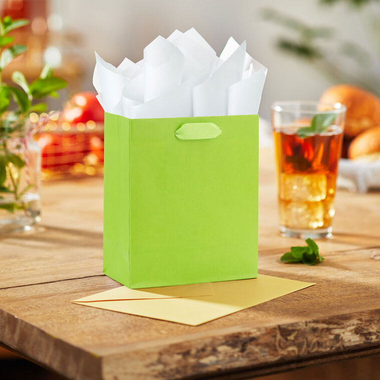 Hallmark 6.5" Solid Lime Green Small Gift Bag