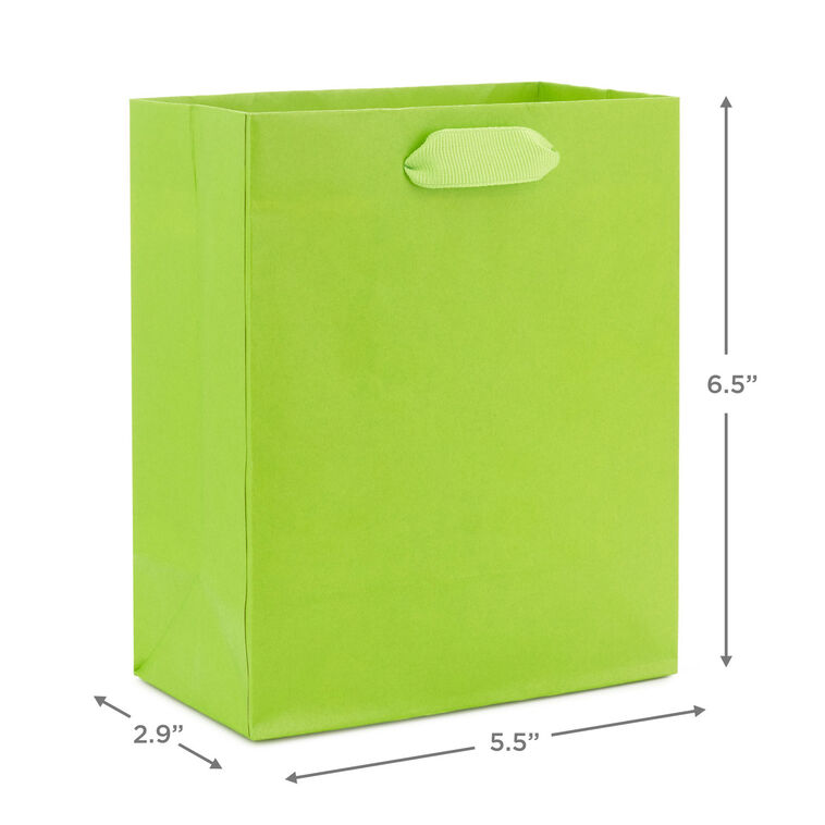 Hallmark 6.5" Solid Lime Green Small Gift Bag
