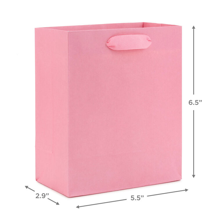 Hallmark 6.5" Solid Pink Small Gift Bag
