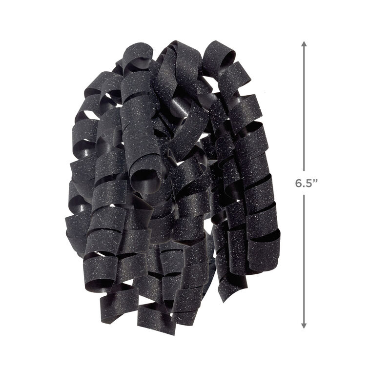 Hallmark 6.5" Sparkling Black Curly Ribbon Gift Bow