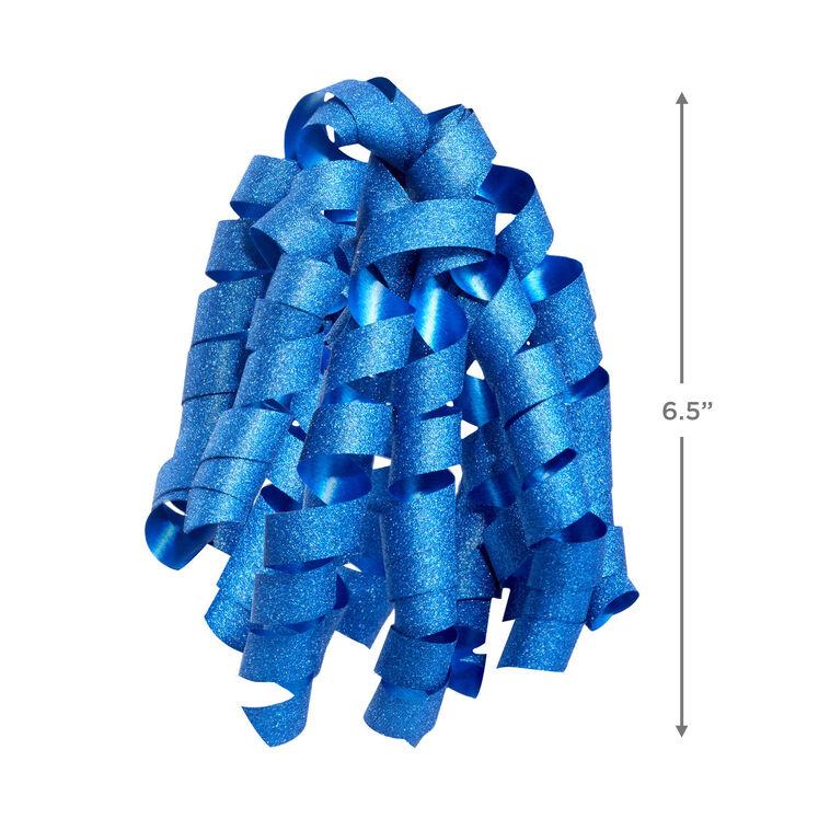 Hallmark 6.5" Sparkling Blue Curly Ribbon Gift Bow