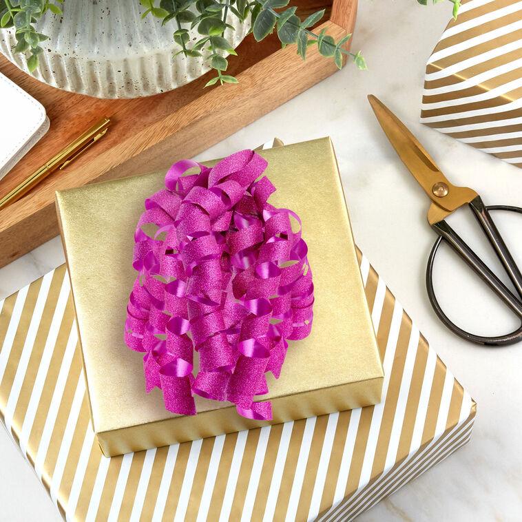 Hallmark 6.5" Sparkling Pink Curly Ribbon Gift Bow