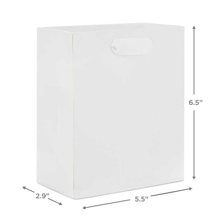 Hallmark 6.5" White Small Gift Bag