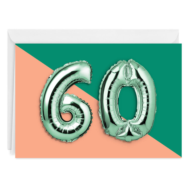 hallmark 60th Balloons Custom Card