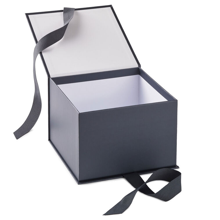 Hallmark 7.2" Solid Gray Large Square Gift Box