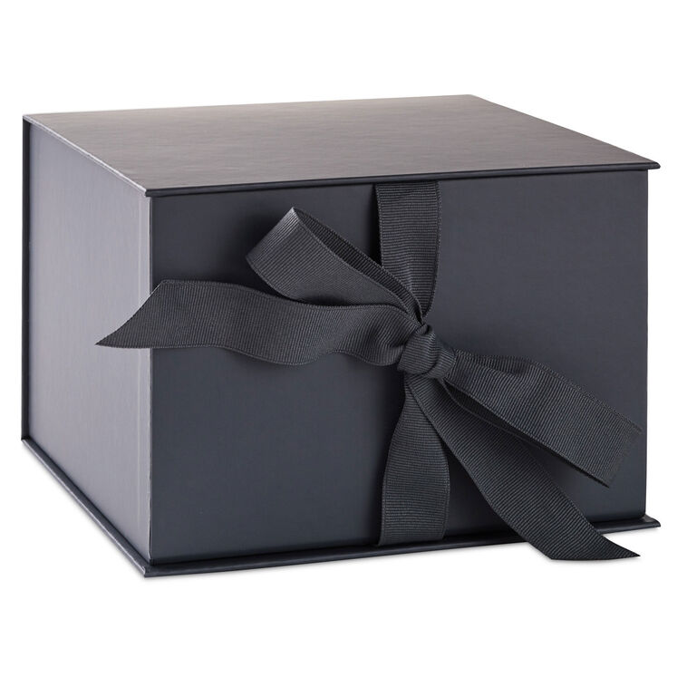 hallmark 7.2" Solid Gray Large Square Gift Box