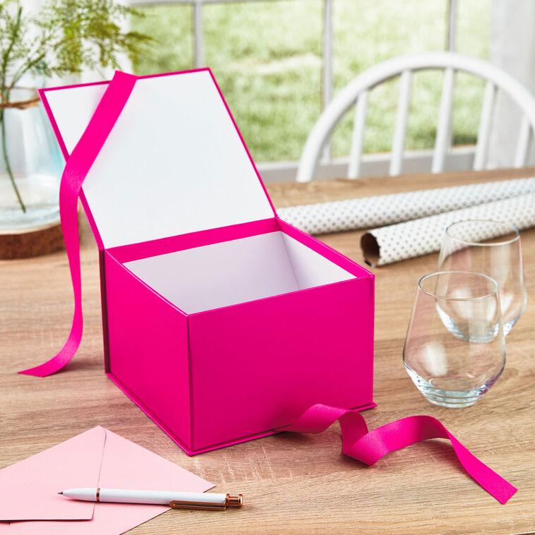 Hallmark 7.2" Solid Hot Pink Large Square Gift Box