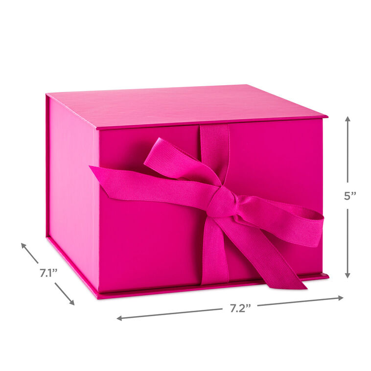 Hallmark 7.2" Solid Hot Pink Large Square Gift Box