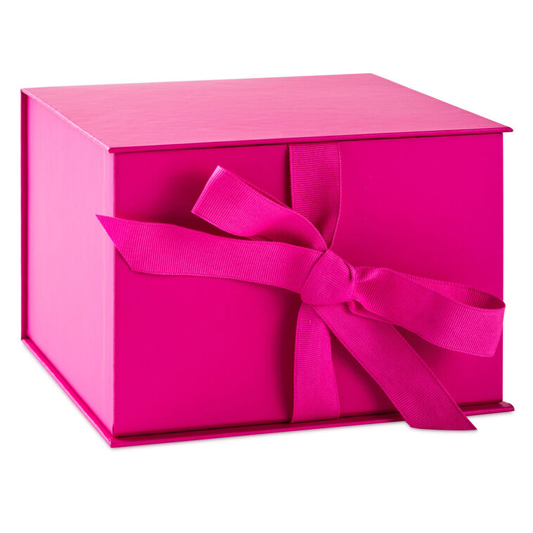 hallmark 7.2" Solid Hot Pink Large Square Gift Box