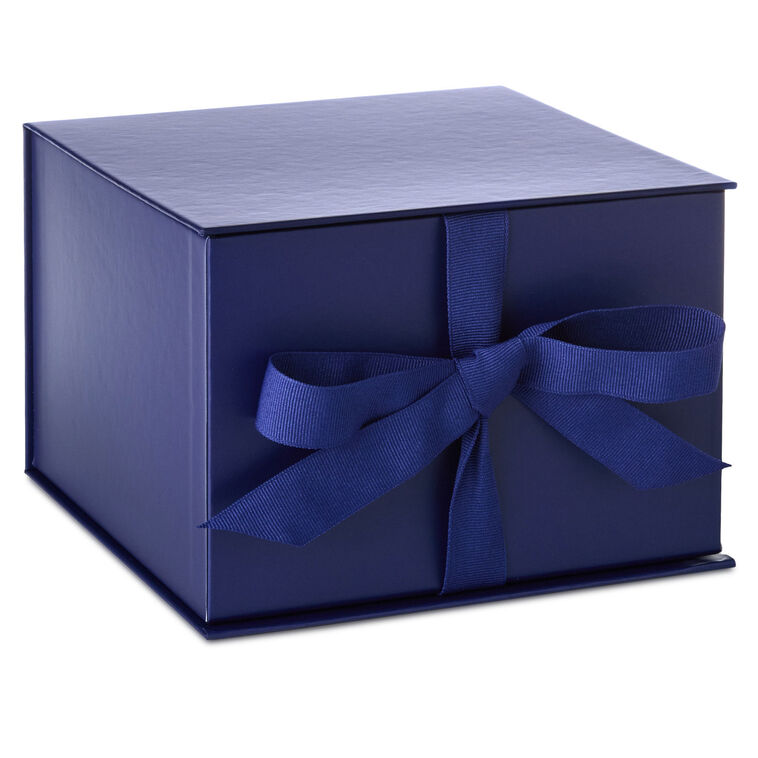 hallmark 7.2" Solid Navy Blue Large Square Gift Box